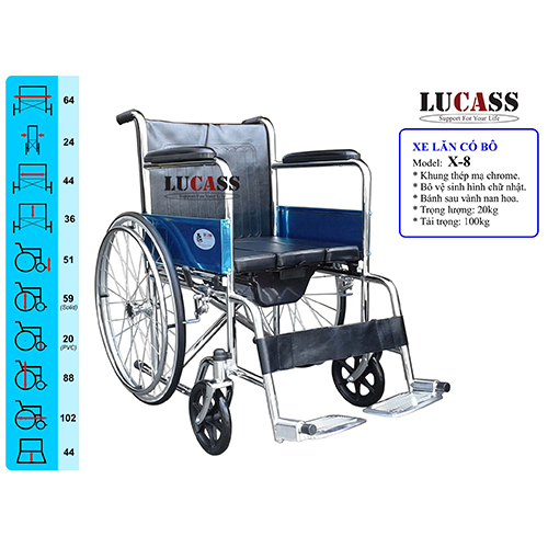 Xe lăn có bô Lucass X-8